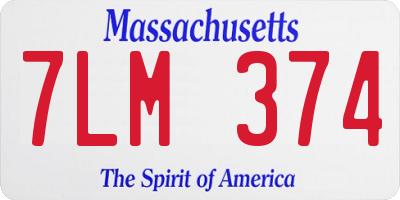 MA license plate 7LM374