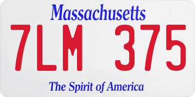 MA license plate 7LM375