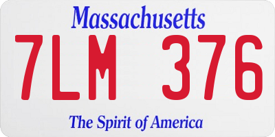 MA license plate 7LM376