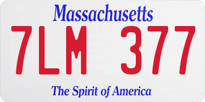 MA license plate 7LM377