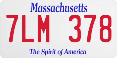 MA license plate 7LM378