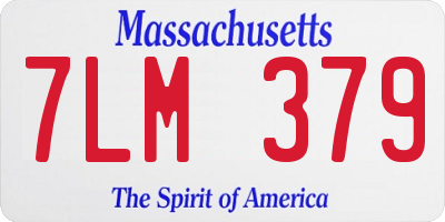 MA license plate 7LM379