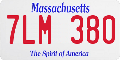 MA license plate 7LM380