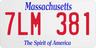 MA license plate 7LM381