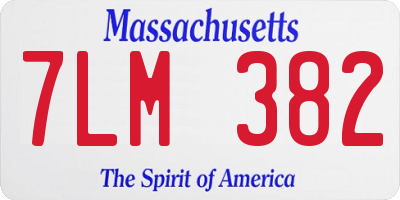 MA license plate 7LM382