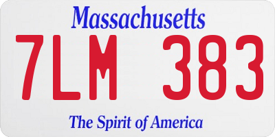 MA license plate 7LM383