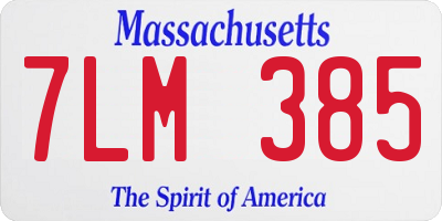MA license plate 7LM385