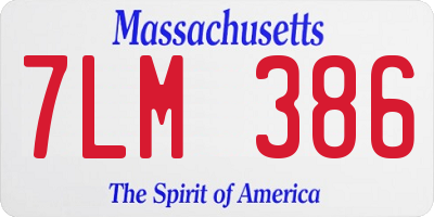 MA license plate 7LM386