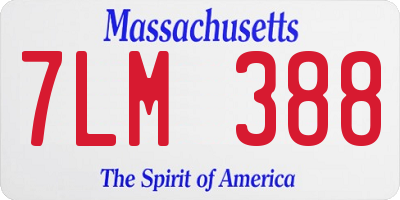 MA license plate 7LM388