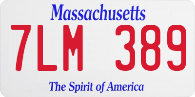 MA license plate 7LM389