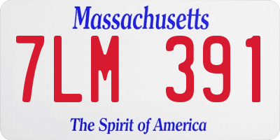 MA license plate 7LM391