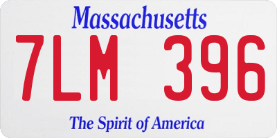 MA license plate 7LM396