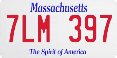 MA license plate 7LM397