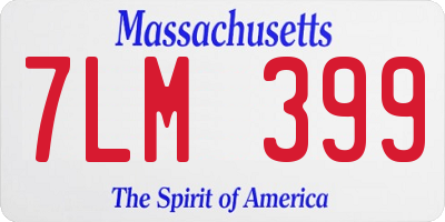 MA license plate 7LM399