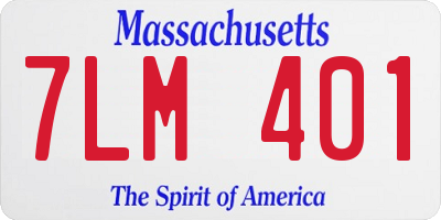 MA license plate 7LM401