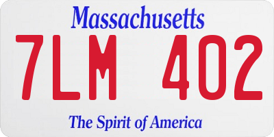 MA license plate 7LM402
