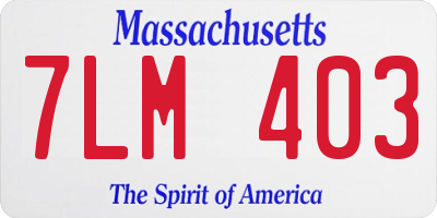 MA license plate 7LM403