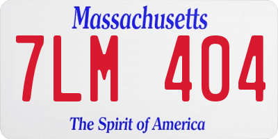 MA license plate 7LM404