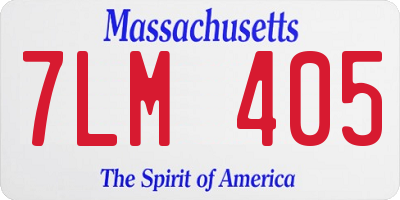 MA license plate 7LM405