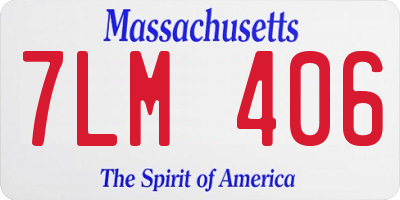 MA license plate 7LM406