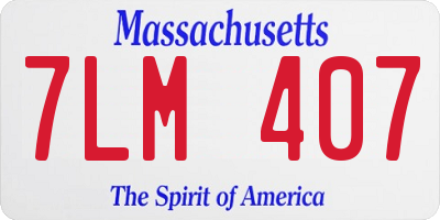 MA license plate 7LM407