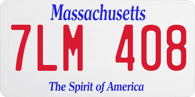 MA license plate 7LM408