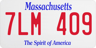 MA license plate 7LM409