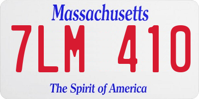 MA license plate 7LM410