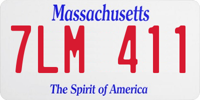 MA license plate 7LM411