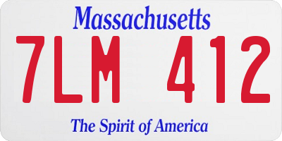 MA license plate 7LM412