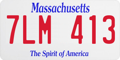 MA license plate 7LM413