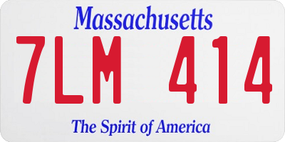 MA license plate 7LM414
