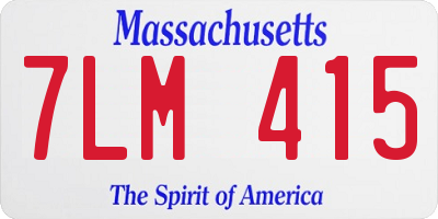 MA license plate 7LM415