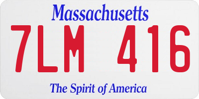 MA license plate 7LM416