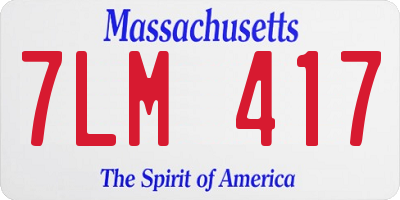 MA license plate 7LM417