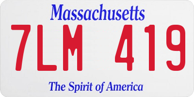 MA license plate 7LM419