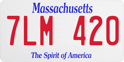 MA license plate 7LM420