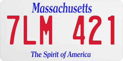 MA license plate 7LM421