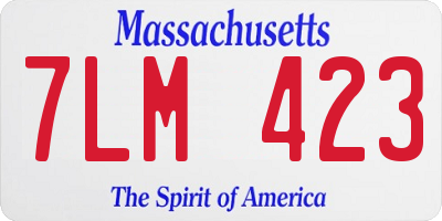 MA license plate 7LM423