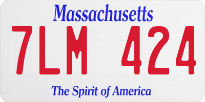 MA license plate 7LM424