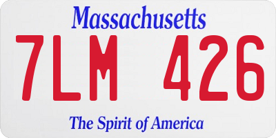 MA license plate 7LM426