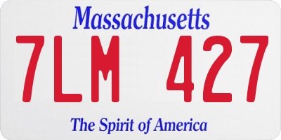 MA license plate 7LM427