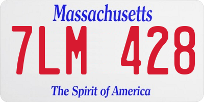 MA license plate 7LM428