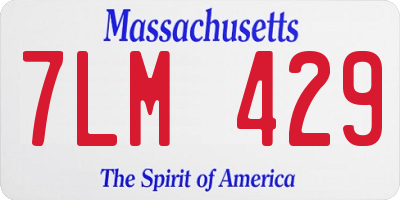 MA license plate 7LM429
