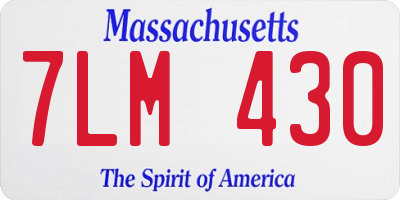 MA license plate 7LM430