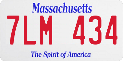 MA license plate 7LM434