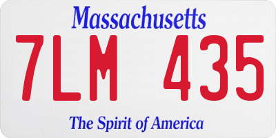 MA license plate 7LM435