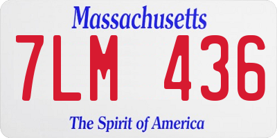 MA license plate 7LM436