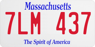 MA license plate 7LM437
