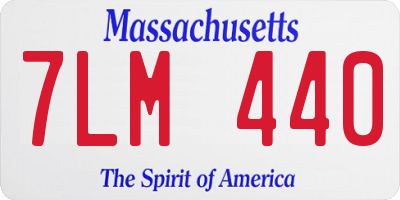MA license plate 7LM440